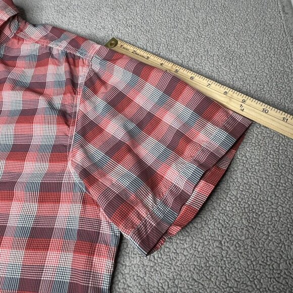 The North Face Shirt Mens XL Red Plaid Button Up Nylon Lightweight Hiking Camp - Picture 12 of 14